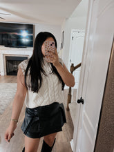 Load image into Gallery viewer, Black Faux Leather Skort