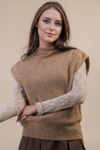 Load image into Gallery viewer, Mocha Soft Knit Sweater Vest Top
