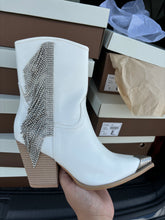 Load image into Gallery viewer, Dolly White Rhinestone Booties

