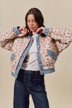 Load image into Gallery viewer, Denim Floral Boho Quilted Jacket
