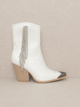 Load image into Gallery viewer, Dolly White Rhinestone Booties
