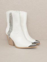 Load image into Gallery viewer, Dolly White Rhinestone Booties
