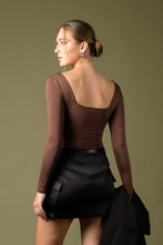Load image into Gallery viewer, Coffee Bean Seamless Long Sleeve Bodysuit
