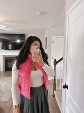 Load image into Gallery viewer, Pink Corduroy Puffer Vest
