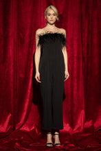 Load image into Gallery viewer, Classy Black Feather Jumpsuit
