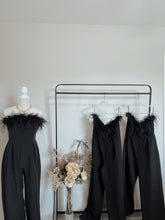 Load image into Gallery viewer, Classy Black Feather Jumpsuit
